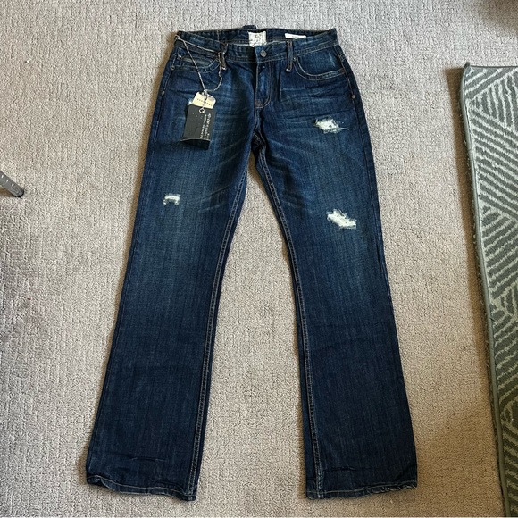 VTG Jimmy Taverniti So Men’s Boot Cut Jeans Sz 33 Beat Up Vintage Resin Y2K NWT - Picture 2 of 15